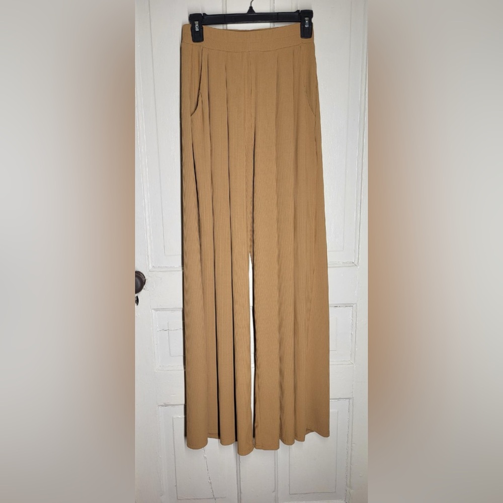 Big Thrills Palazzo Ultra-Wide Leg Pants in Camel from Three Bird Nest Boutique